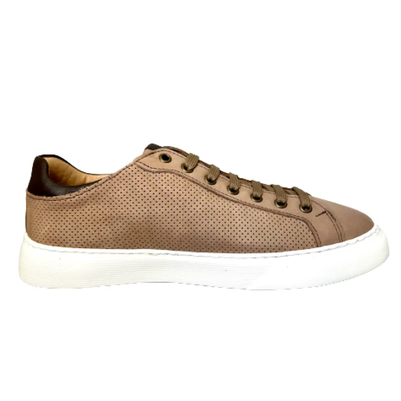 Handcrafted Sneaker In Taupe Nubuck
