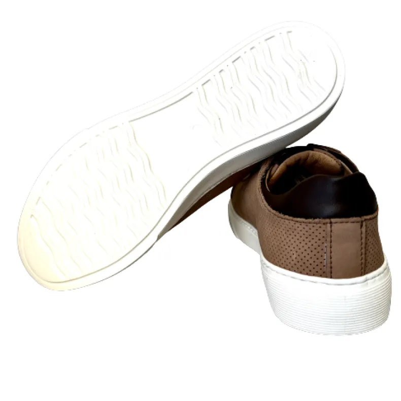 Handcrafted Sneaker In Taupe Nubuck