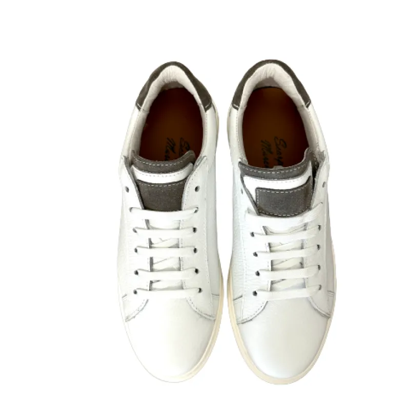 Handcrafted Sneakers In White Leather