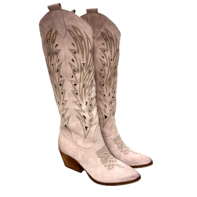 Handcrafted Texan In Powder Lasered Suede