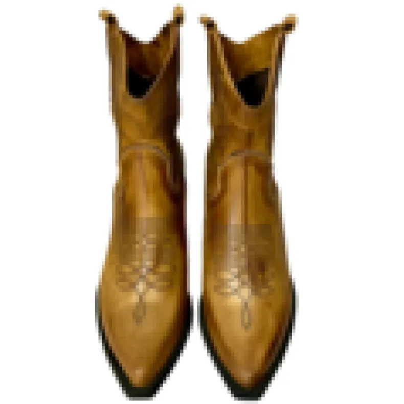 Handcrafted Texan In Low Leather Lasered Leather