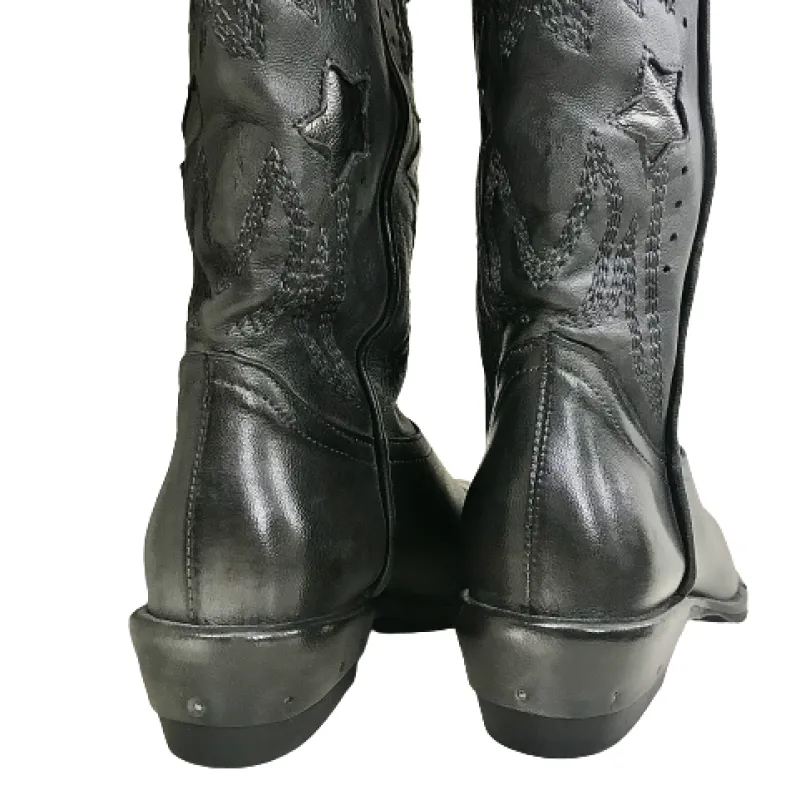 Handcrafted Texan In Medium Anthracite Leather