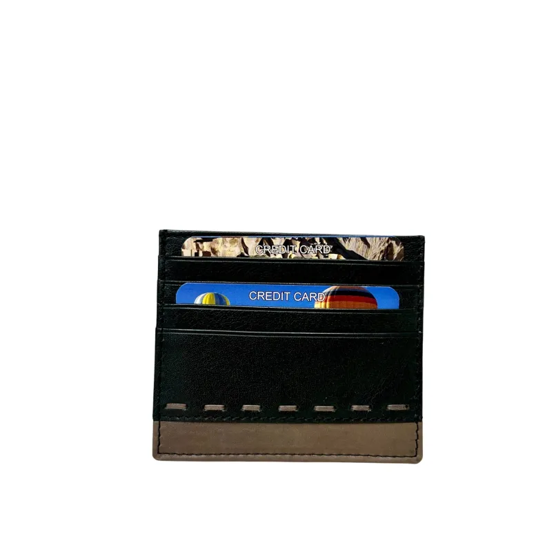 Handcrafted Two-tone Leather Card Holder