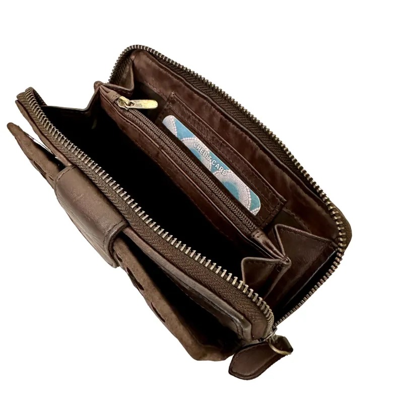 Handcrafted Wallet In Woven Leather