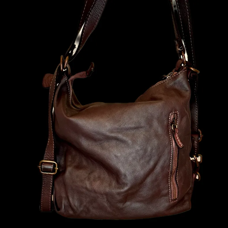 Handcrafted Washed Bag / Backpack With Pocket
