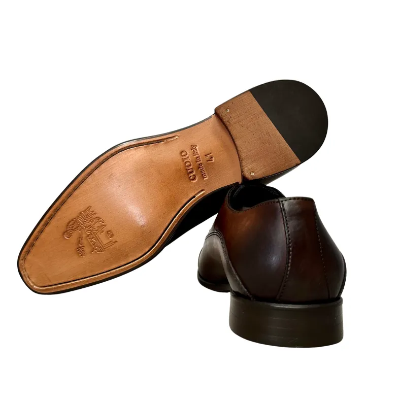 Hand-faded Brogues In Dark Brown, Stitched By Blake