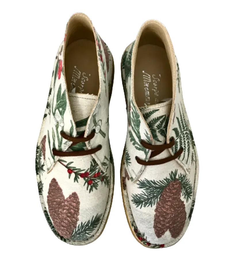 Handmade Ankle Boot Pine Cone Plants