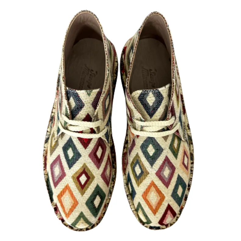 Handmade Ankle Boot Light Rhombuses