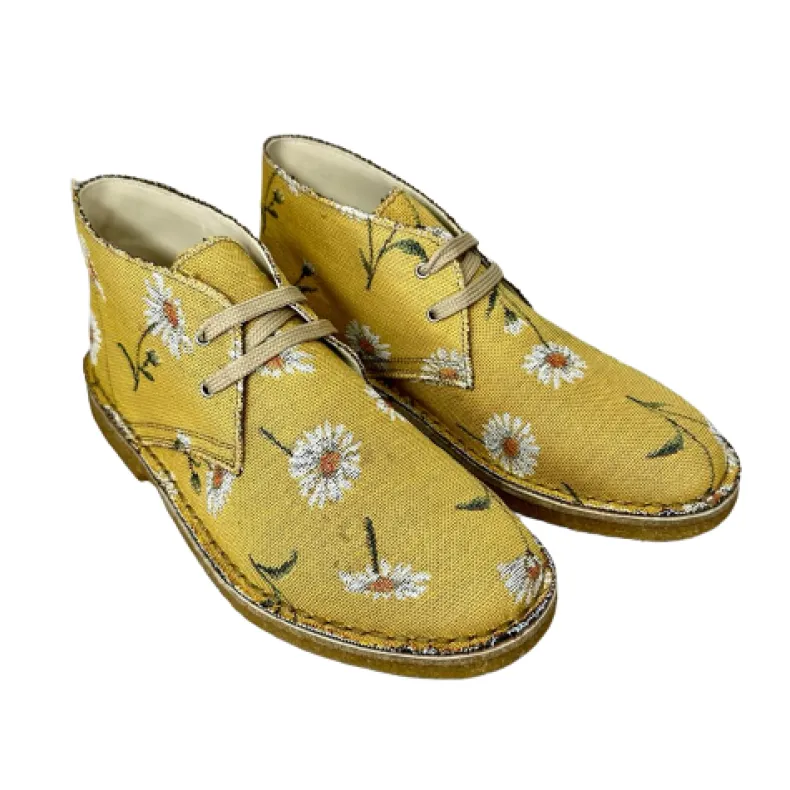 Handmade Ankle Boot Yellow Daisies