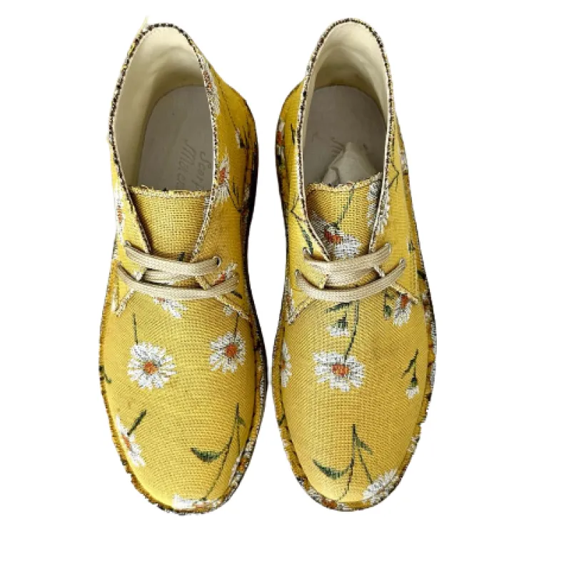 Handmade Ankle Boot Yellow Daisies