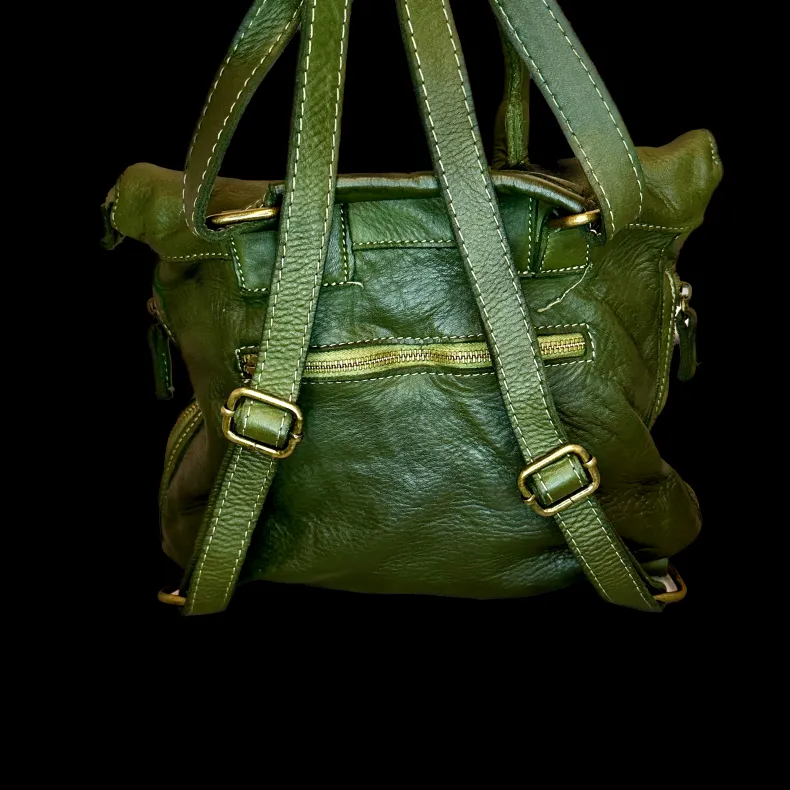 Handmade Backpack In Washed Leather