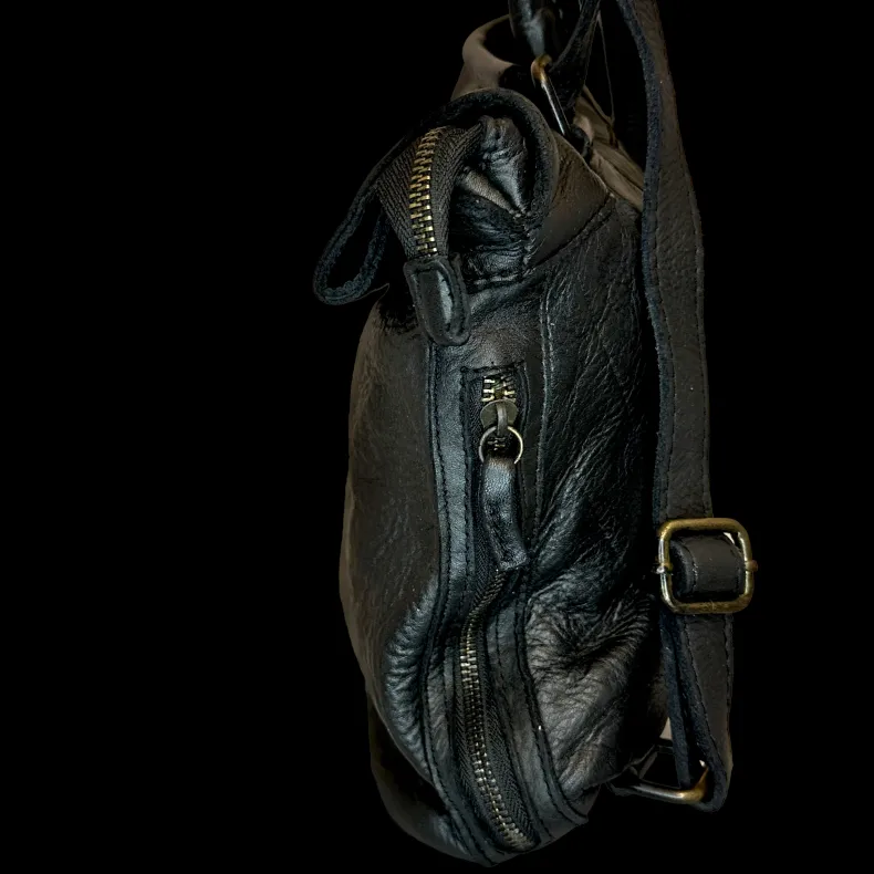 Handmade Backpack In Washed Leather