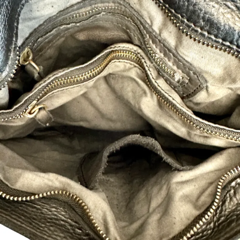 Handmade Backpack In Washed Leather