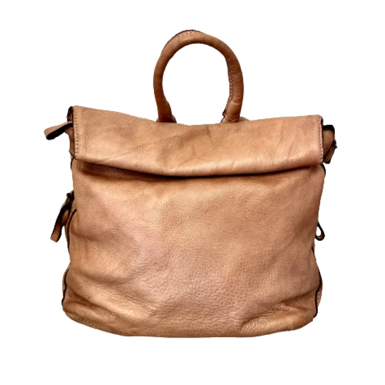 Handmade Backpack In Washed Leather