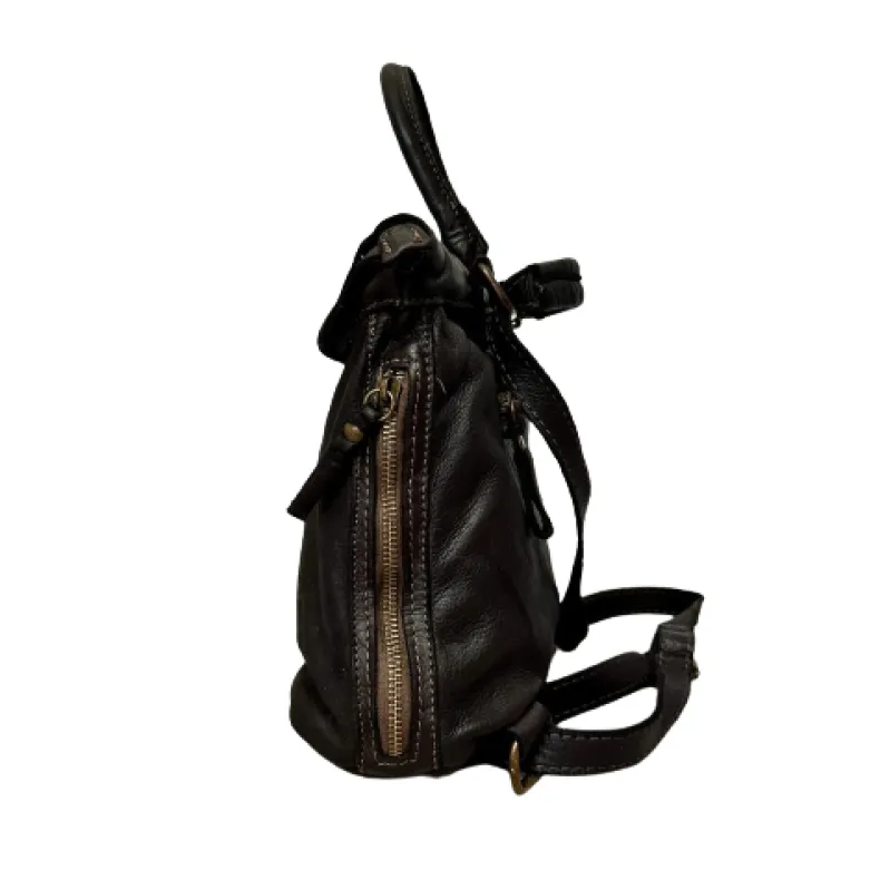 Handmade Backpack In Washed Leather