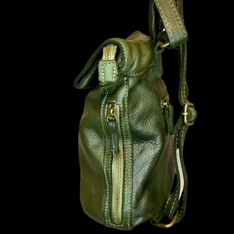 Handmade Backpack In Washed Leather