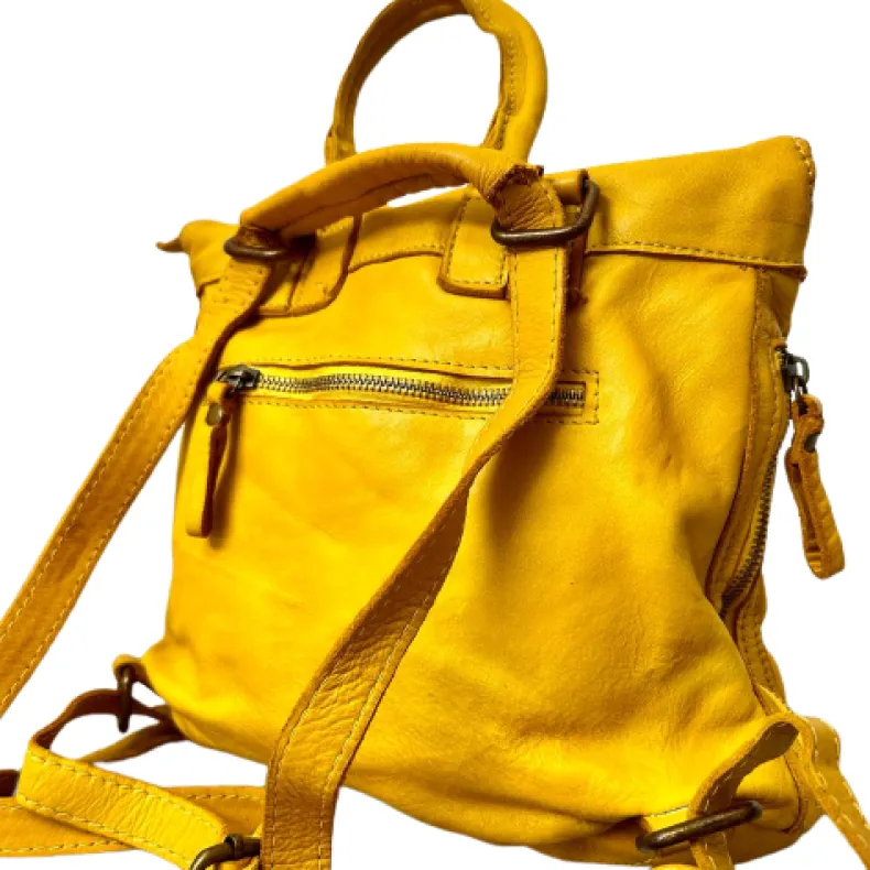 Handmade Backpack In Washed Leather