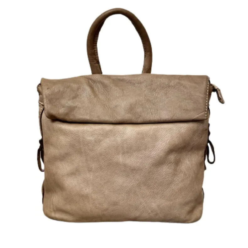 Handmade Backpack In Washed Leather