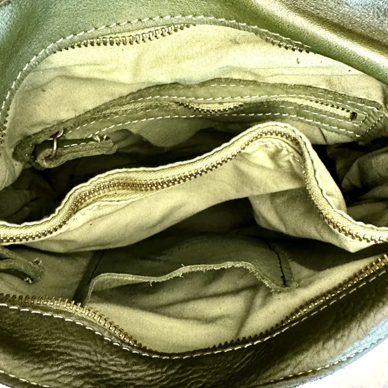 Handmade Backpack In Washed Leather