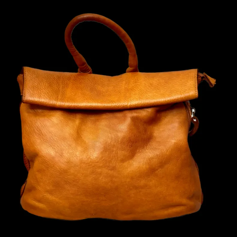 Handmade Backpack In Washed Leather