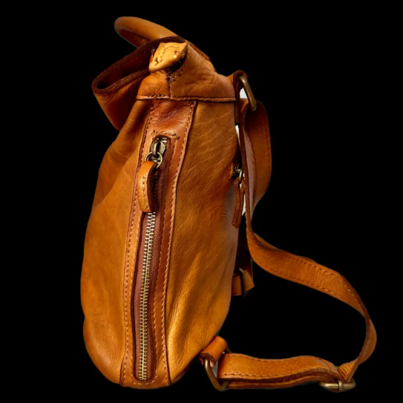 Handmade Backpack In Washed Leather