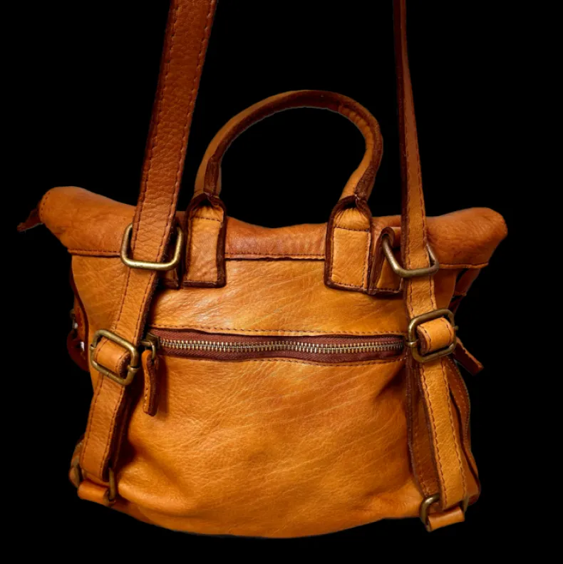 Handmade Backpack In Washed Leather