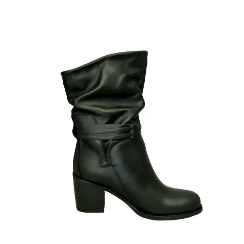 Handmade Black Curled Boot