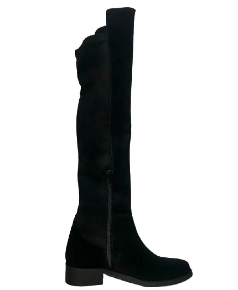 Handmade Boot In Black Suede