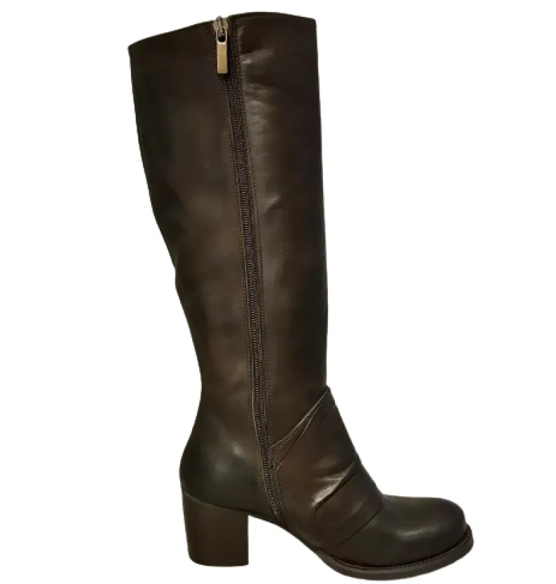 Handmade Dark Brown Boot With Zip