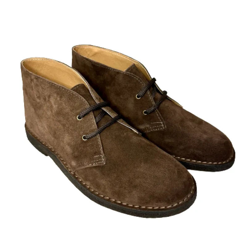 Handmade Dark Brown Ankle Boot With Leather Interior