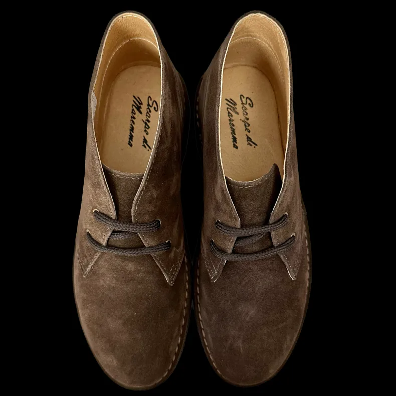 Handmade Dark Brown Ankle Boot With Leather Interior