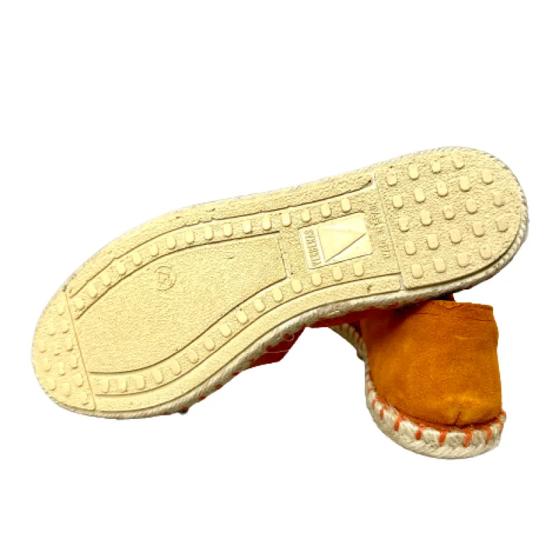 Handmade Espadrilles In Orange Verbenas Suede