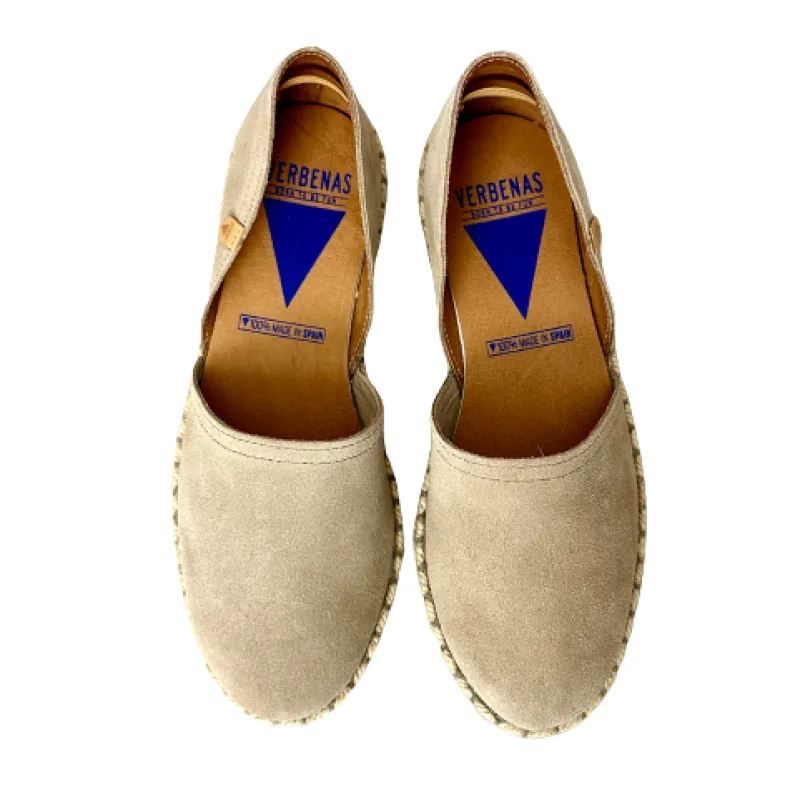 Handmade Espadrilles In Taupe Verbenas Suede