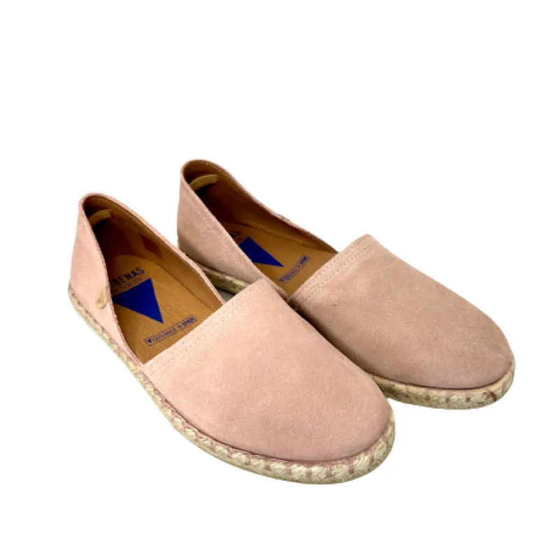 Handmade Espadrilles In Pink Verbenas Suede