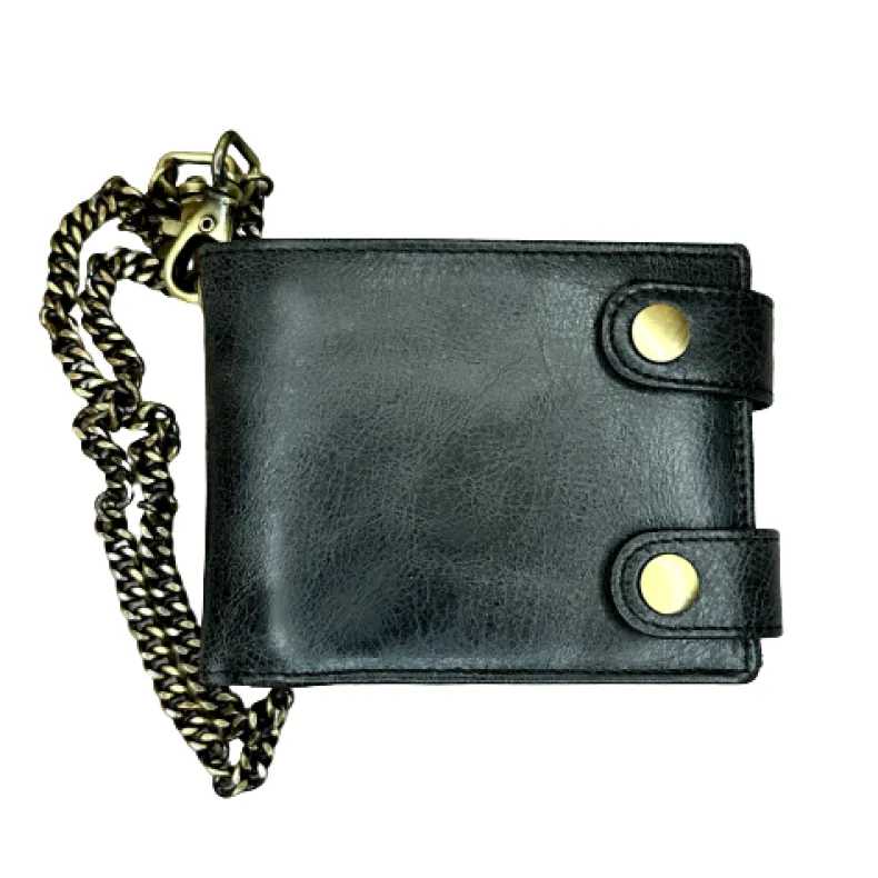 Handmade Greased Wallet With Two Buttons