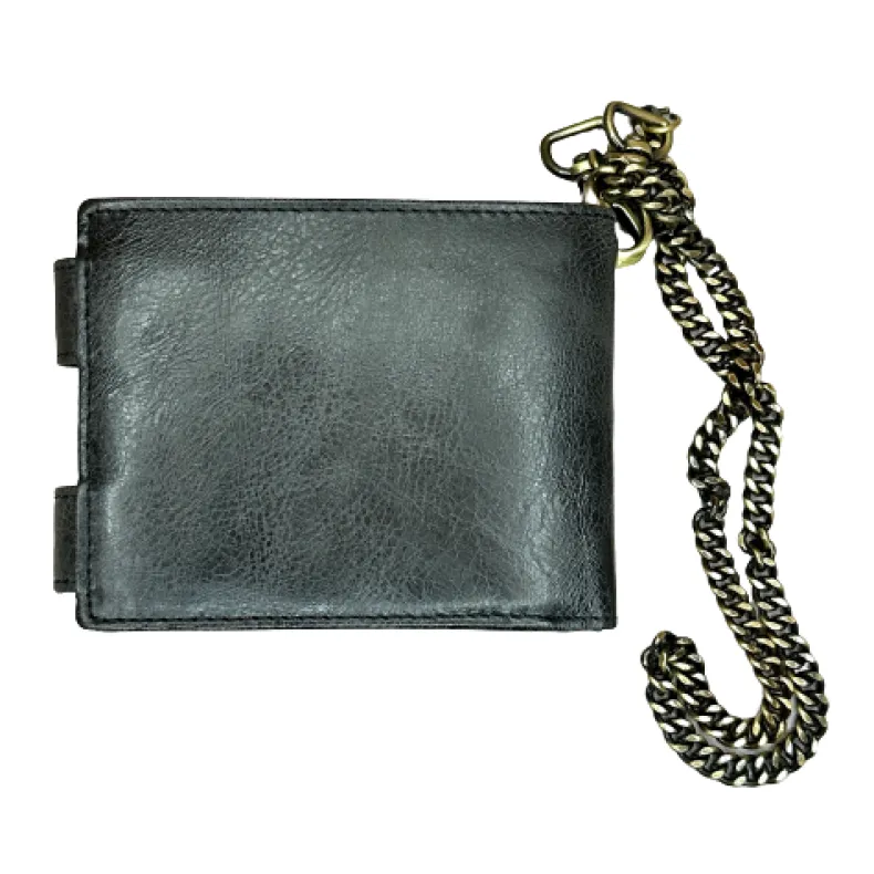 Handmade Greased Wallet With Two Buttons