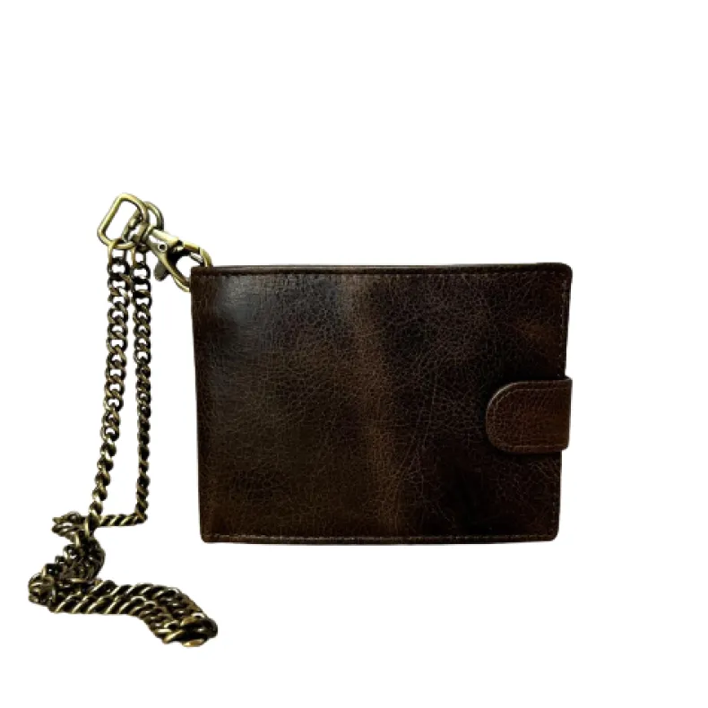 Handmade Greased Wallet With A Button