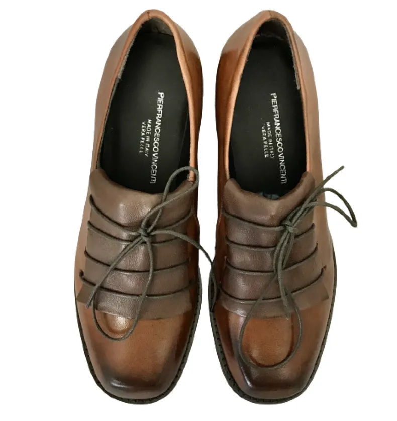 Handmade Lace-up In Tan Leather