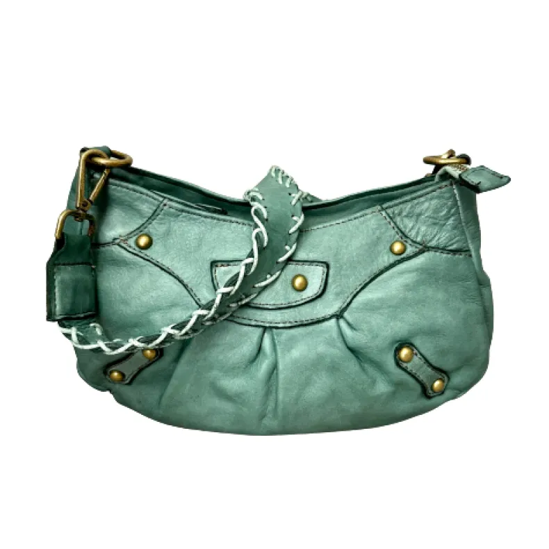 Handmade Leather Bag With Interchangeable Handle And Shoulder Strap