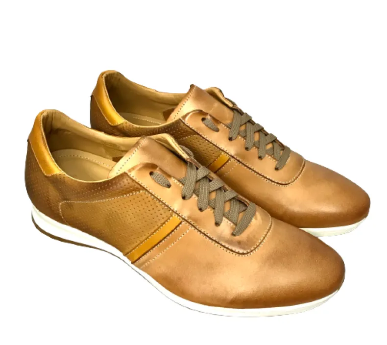 Handmade Low Sneakers In Tan Leather