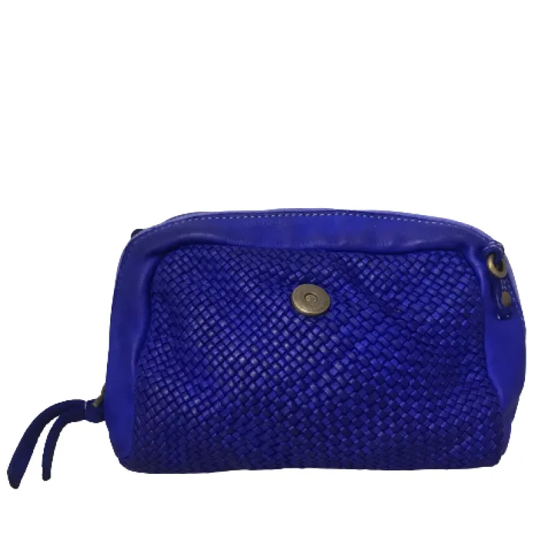 Handmade Mini Shoulder Bag In Woven Leather