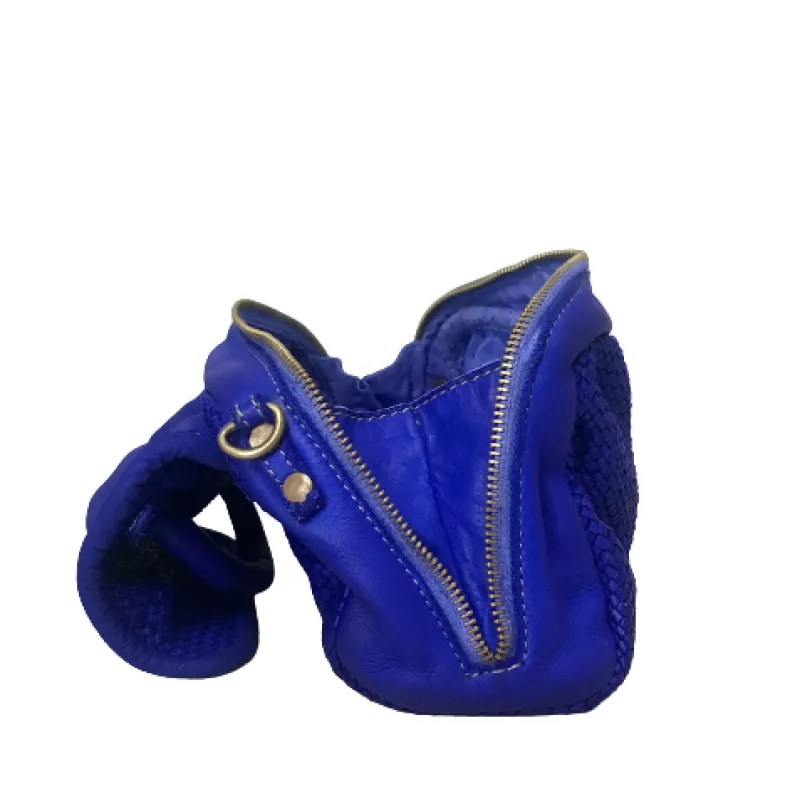 Handmade Mini Shoulder Bag In Woven Leather