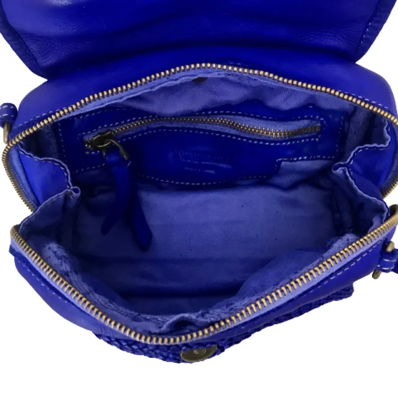 Handmade Mini Shoulder Bag In Woven Leather