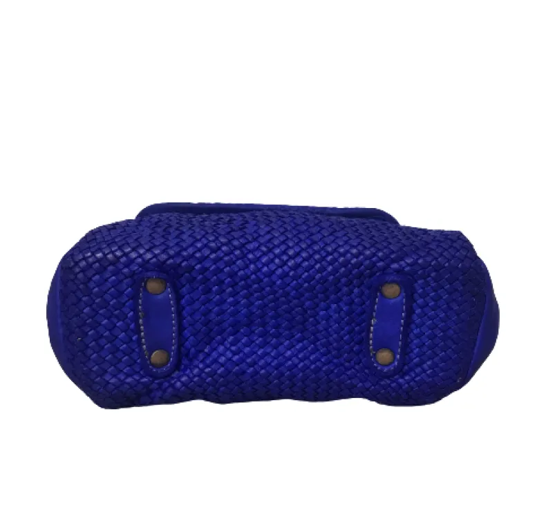 Handmade Mini Shoulder Bag In Woven Leather