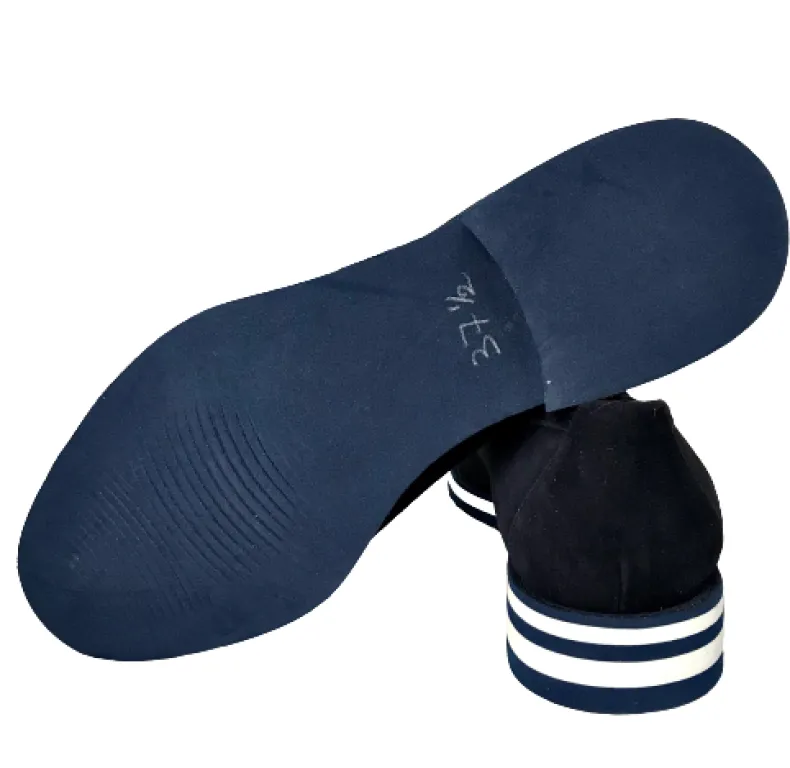 Handmade Moccasin In Blue Suede