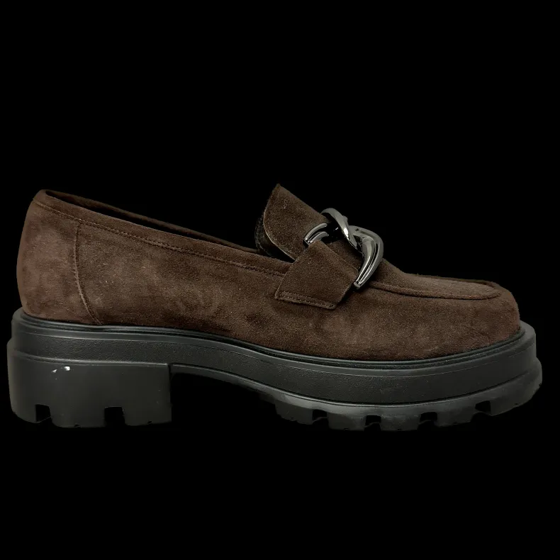 Handmade Moccasin In Dark Brown Suede