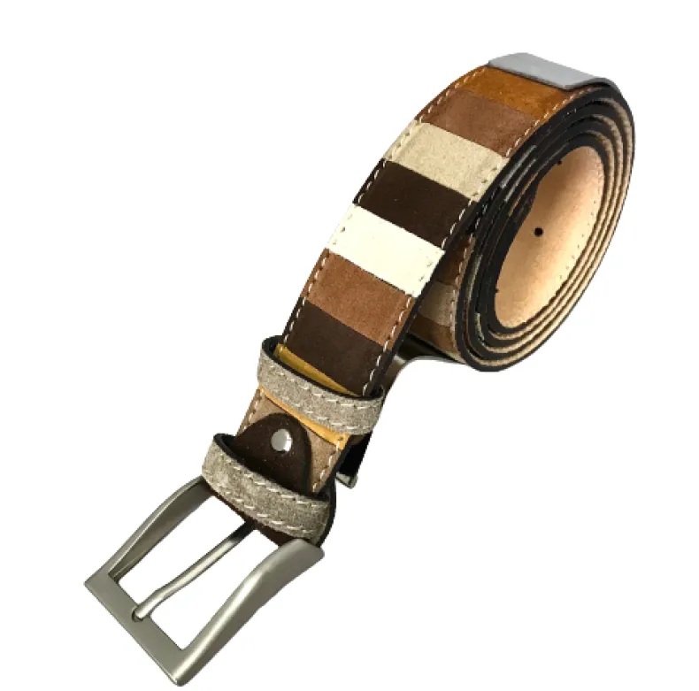 Handmade Multicolor Brown Nubuck Belt B25