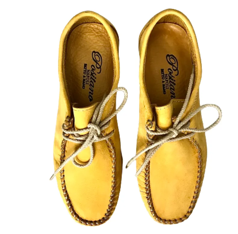 Handmade Positano Yellow Lace-up