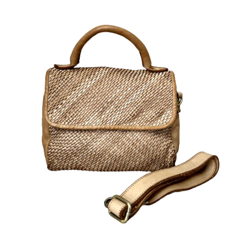 Handmade Shoulder Bag In Woven Leather BIG