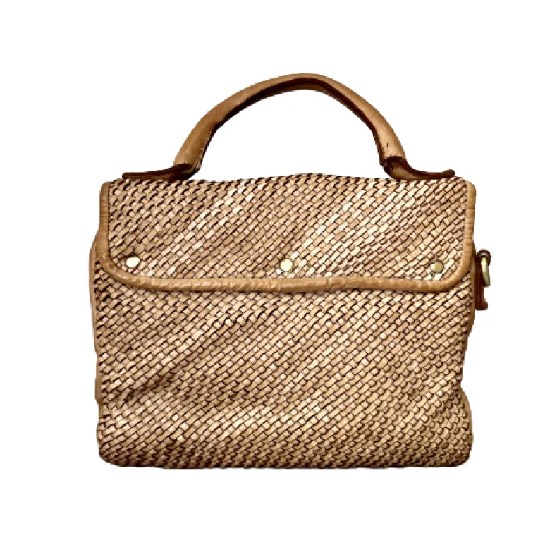 Handmade Shoulder Bag In Woven Leather BIG